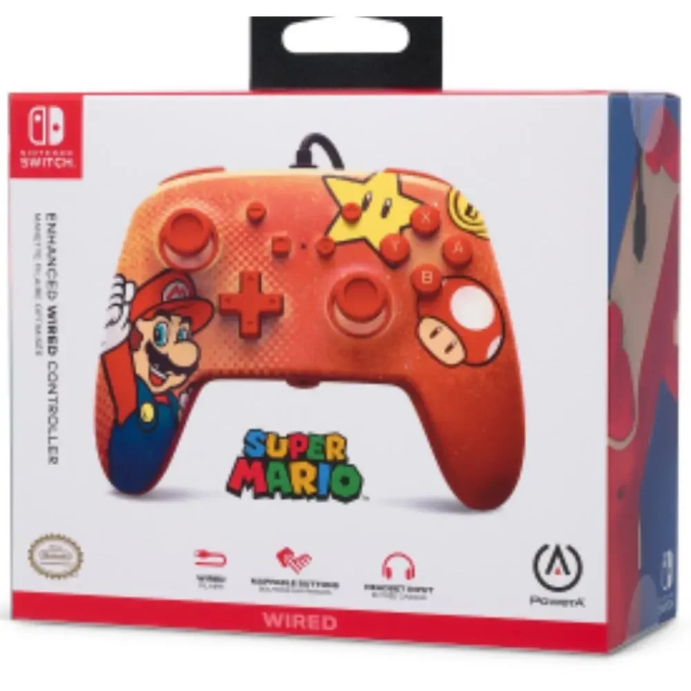 Super Mario Bros PowerA Enhanced Wired Controller Nintendo Switch Vintage New